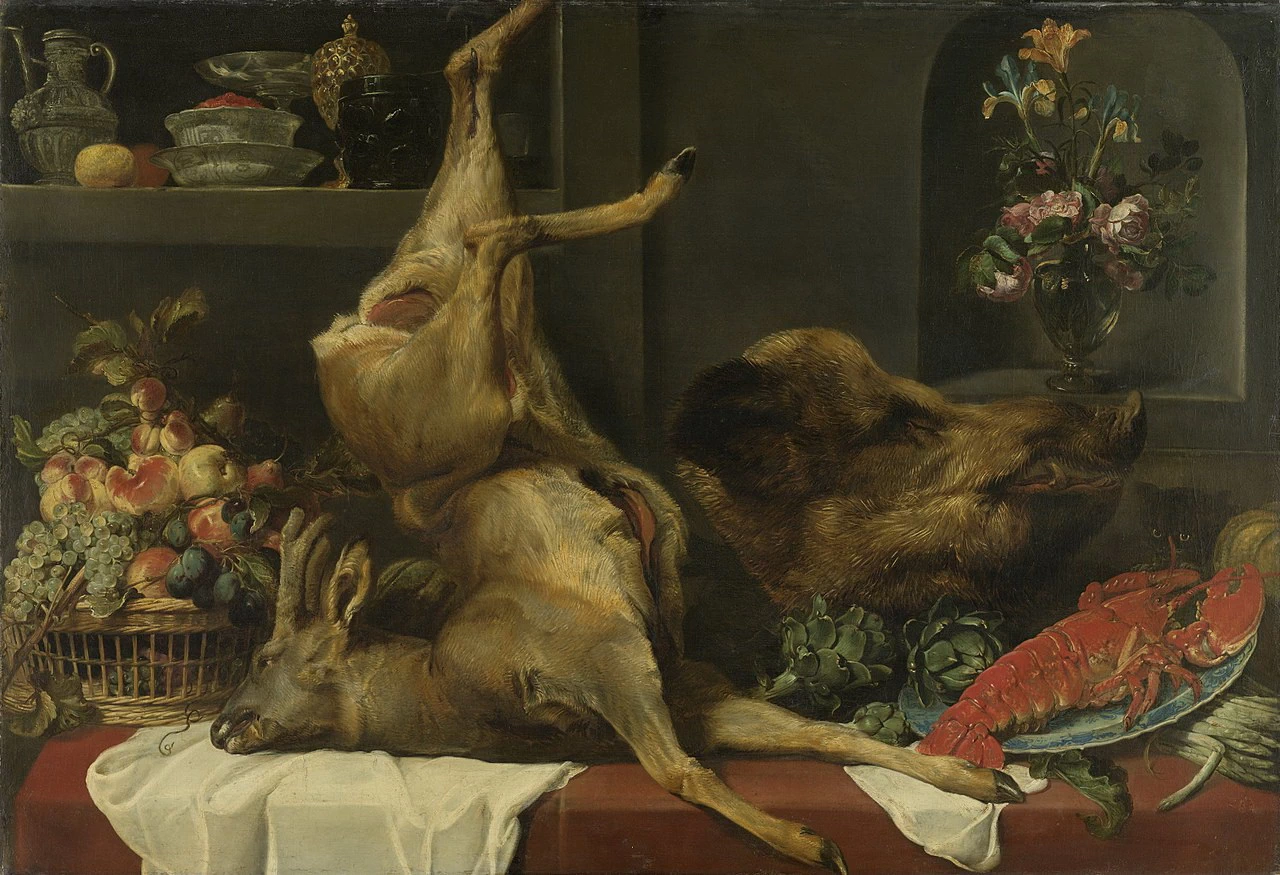 Natura morta con grande selvaggina morta, frutta e fiori - Rijksmuseum